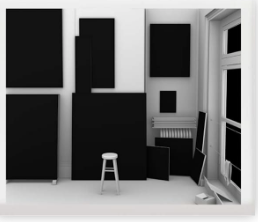 From the series Image as Image, Ad Reinhardt in his Study Room